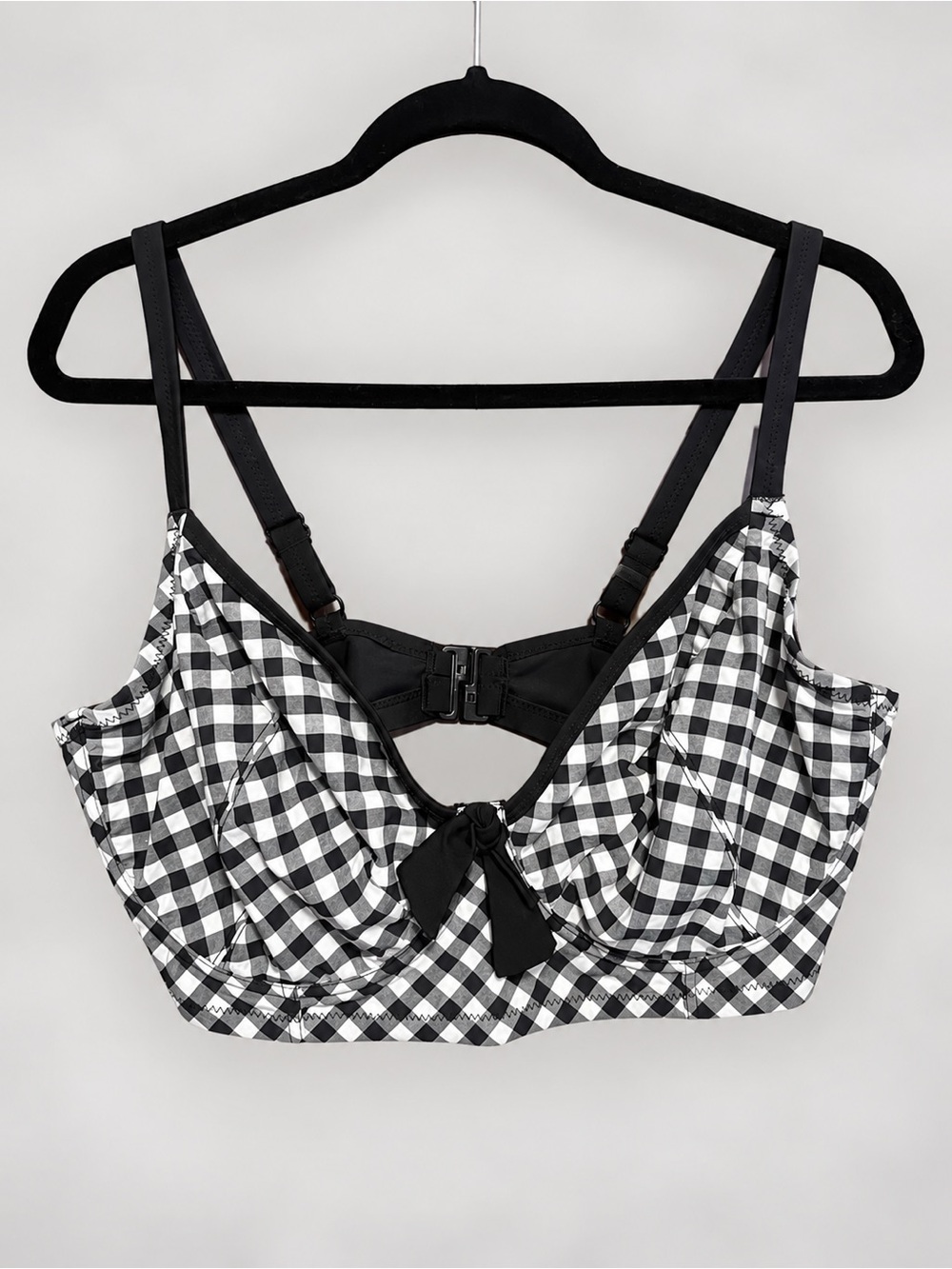 Pour Moi Checkers Longline Underwire Bikini Top UK 38F NWT